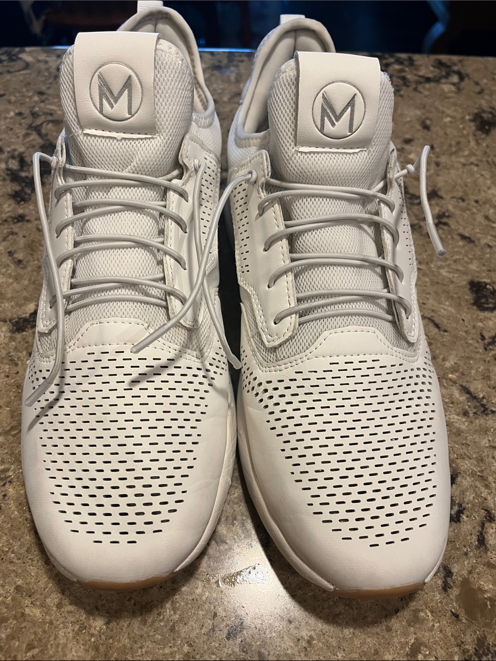 Maven Men’s All-White Perforated Athletic Sneakers
